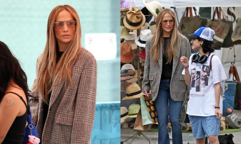 Дженнифер Лопес прогуливается по блошиному рынку с дочерью