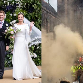 Протесты на свадьбе герцога Вестминстерского. Полиции пришлось вмешаться. В Интернете появилась запись инцидента