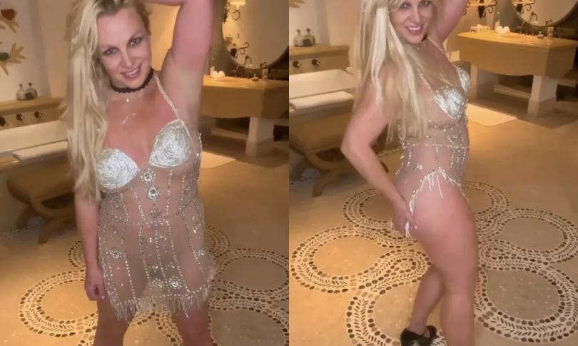Бритни Спирс танцует в прозрачном купальнике