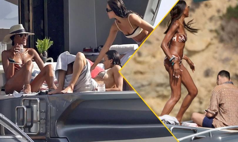 Наоми Кэмпбелл развлекается на яхте с друзьями