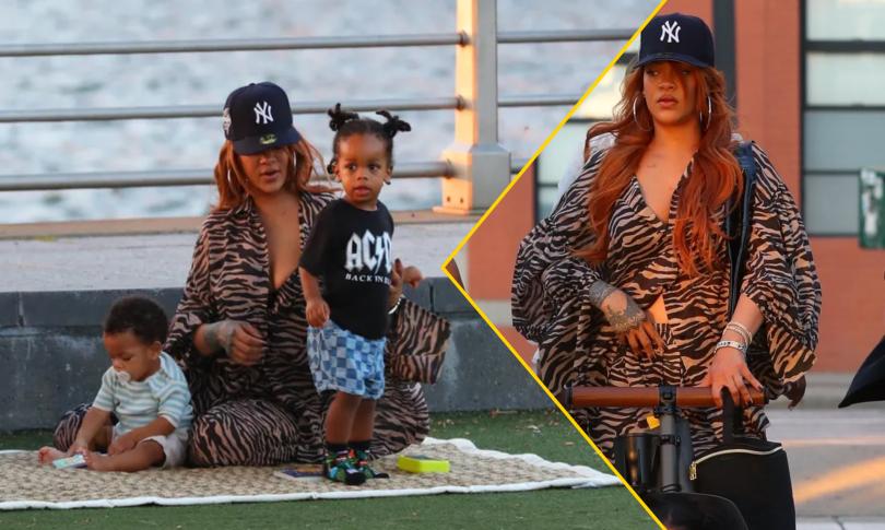 Рианна на пикнике с детьми