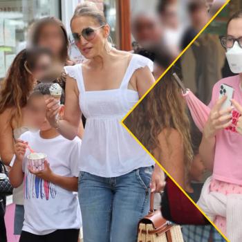 Дженнифер Лопес ест мороженое в компании 18-летней дочери Бена Аффлека