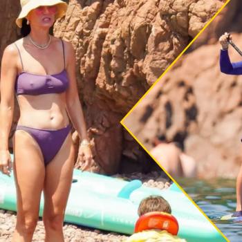 Угрюмая Кэти Перри и Орландо Блум «хвастаются» натренированными фигурами на французском пляже