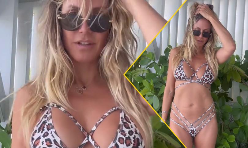 Хайди Клум в леопардовом бикини Хайди Клум в леопардовом бикини