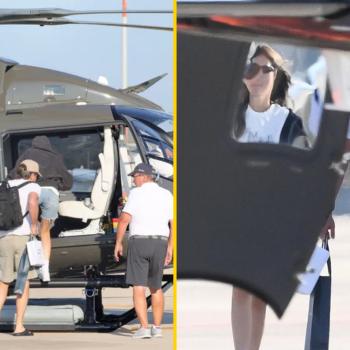 Леонардо Ди Каприо прилетел со своей возлюбленной, которая моложе его на 24 года, на роскошную яхту Джеффа Безоса