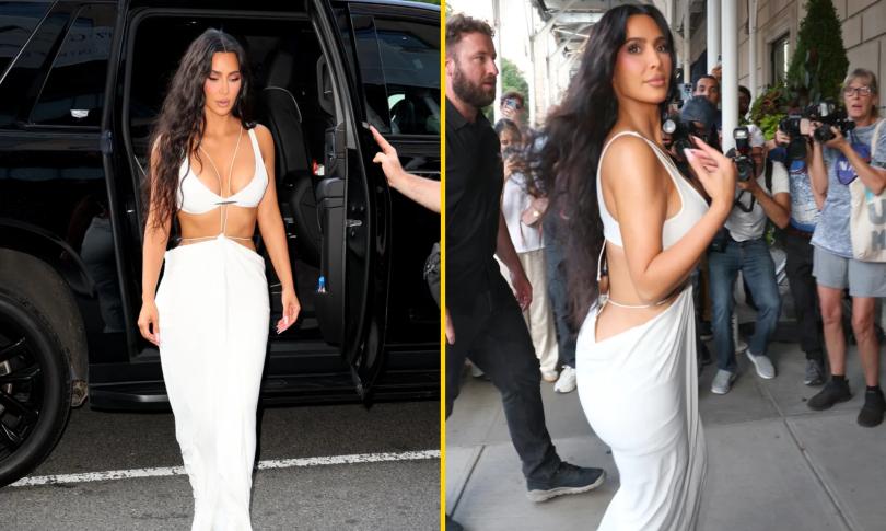 Ким Кардашьян в белом наряде