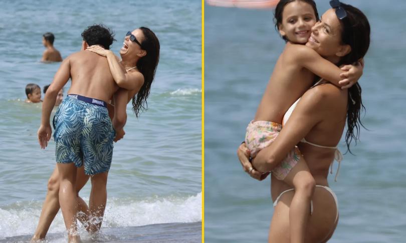 Ева Лонгория резвится со своей семьей на пляже