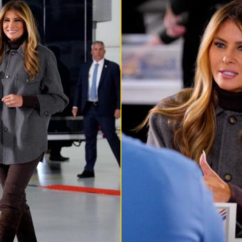 Мелания Трамп прибыла на встречу с женами солдат в изысканном наряде