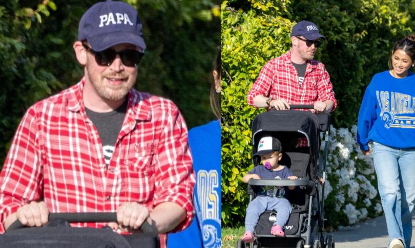 Маколей Калкин на семейной прогулке