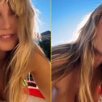 52-летняя Хайди Клум демонстрирует свои «прелести», греясь на солнце