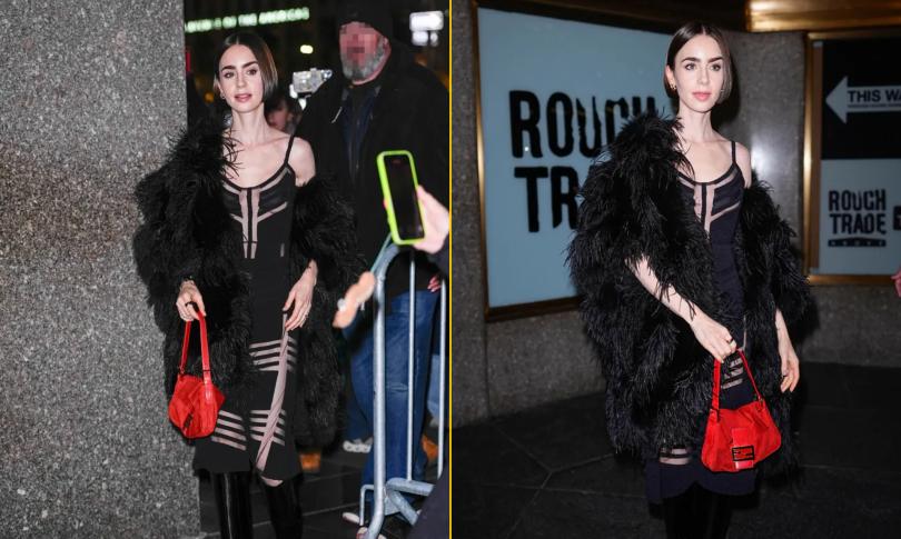 Лили Коллинз демонстрирует свою фигуру в прозрачном платье