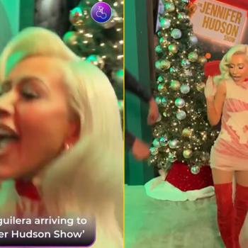 Преображенная Кристина Агилера танцует перед входом в студию Дженнифер Хадсон. Фанаты ее не узнали