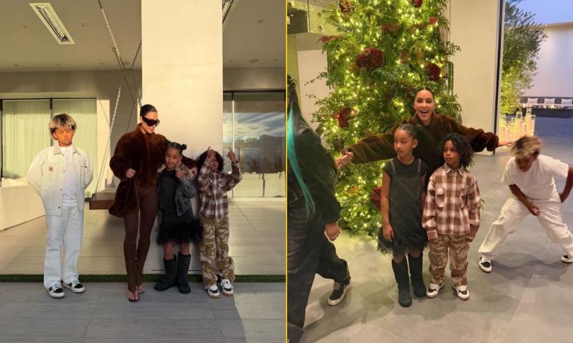 Ким Кардашьян и её дети.