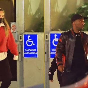 Адель, которую давно не видели, покидает отель в масках вместе со своим женихом и его детьми