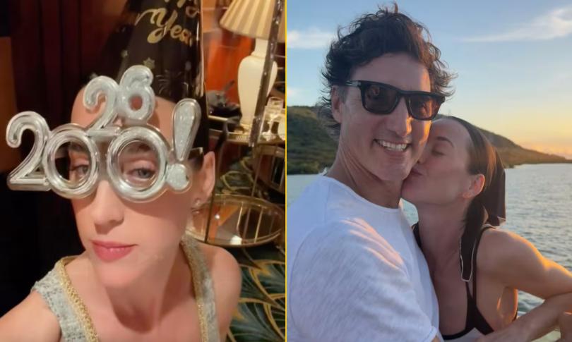 Поцелуй на закате и ёлка на плече:Кэти Перри показала первые «holidaze» с Джастином Трюдо