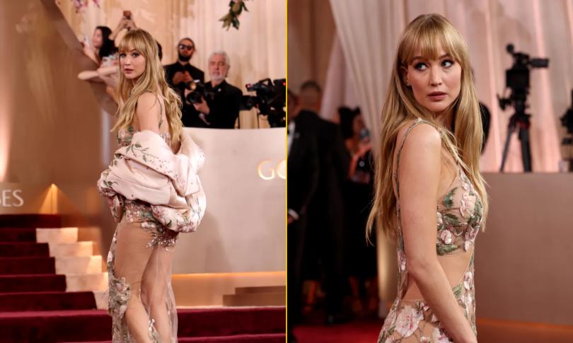 Церемония вручения премии «Золотой глобус» 2026 года. Дженнифер Лоуренс в смелом наряде