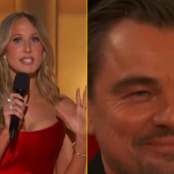 На церемонии вручения премии «Золотой глобус» она высмеяла Леонардо Ди Каприо, упомянув его молодую пассию