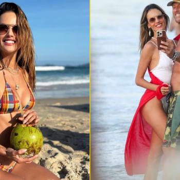 Алессандра Амбросио устроила «пледовый» пляжный показ в Бразилии — океан аплодировал молча