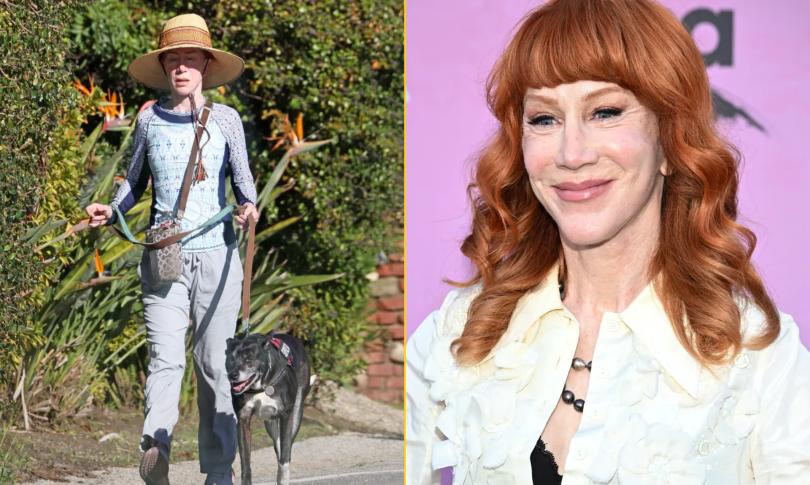 Кэти Гриффин без макияжа на прогулки с собакой