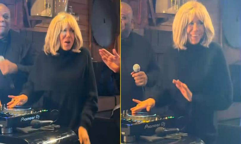 Брижит Макрон без ума от диджеинга. Брижит Макрон без ума от диджеинга.