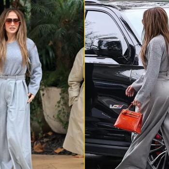 Дженнифер Лопес, одетая во все серое, направляется на обед, размахивая сумкой стоимостью более 20 000 долларов