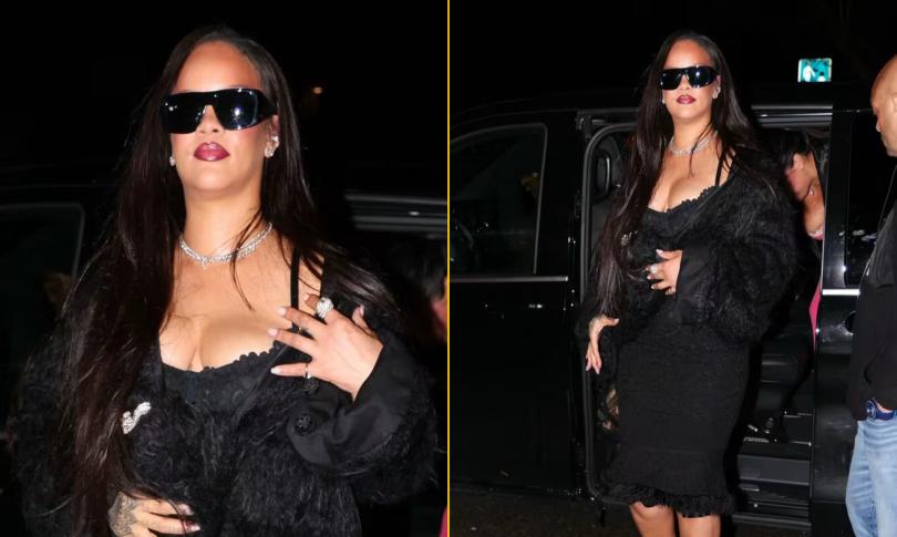 Рианна, украшенная бриллиантами, демонстрирует глубокий вырез на платье в Париже