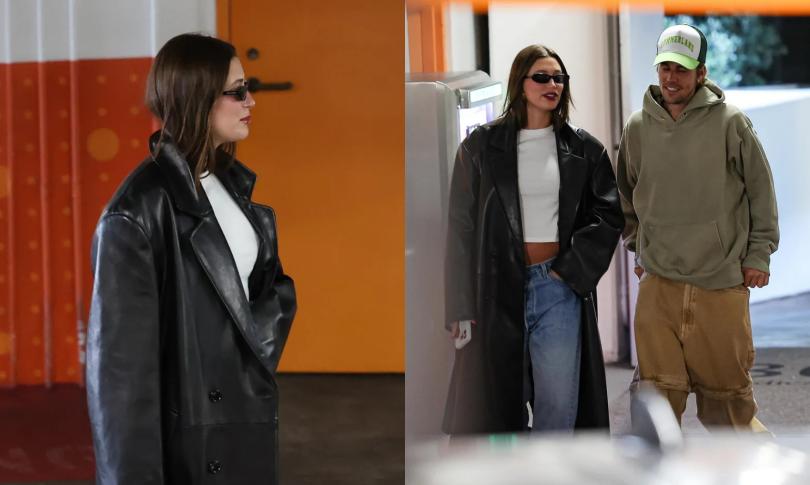 Джастин Бибер и Хейли выходят из офисного здания в Лос-Анджелесе