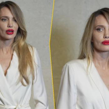 Анджелина Джоли появилась на вечере Tom Ford в Шанхае в белом шелковом халате