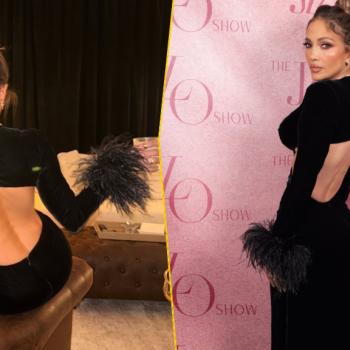 Дженнифер Лопес выбрала лаконичное черное платье с открытой спиной на The JLo Show