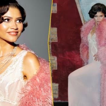 Розовое пальто Зендеи стало главным акцентом ее образа в Париже