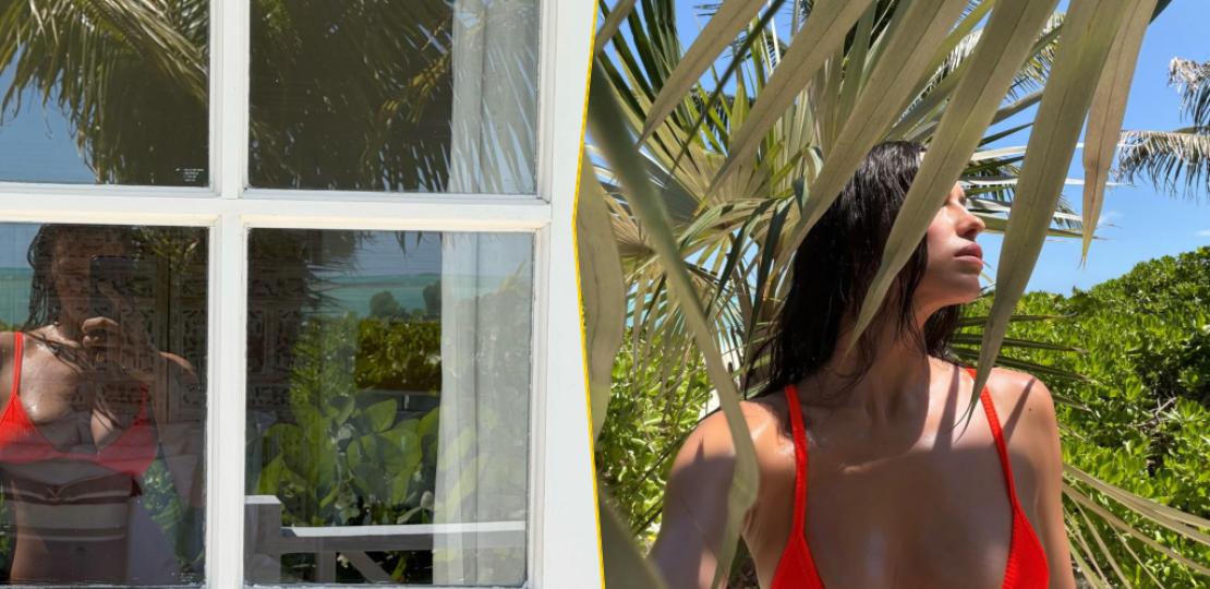 Ирина Шейк поделилась жаркими фото с отдыха в неоновом бикини