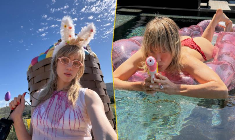 Сьюки Уотерхаус показала яркий летний образ в красном бикини