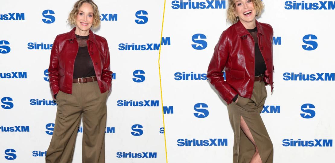 Шэрон Стоун показала, как носить красную кожаную куртку без лишнего пафоса